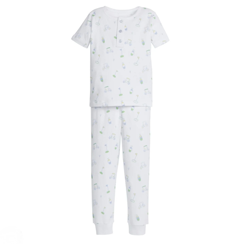Little English Short Sleeve Pajamas in Blue Golf 2T